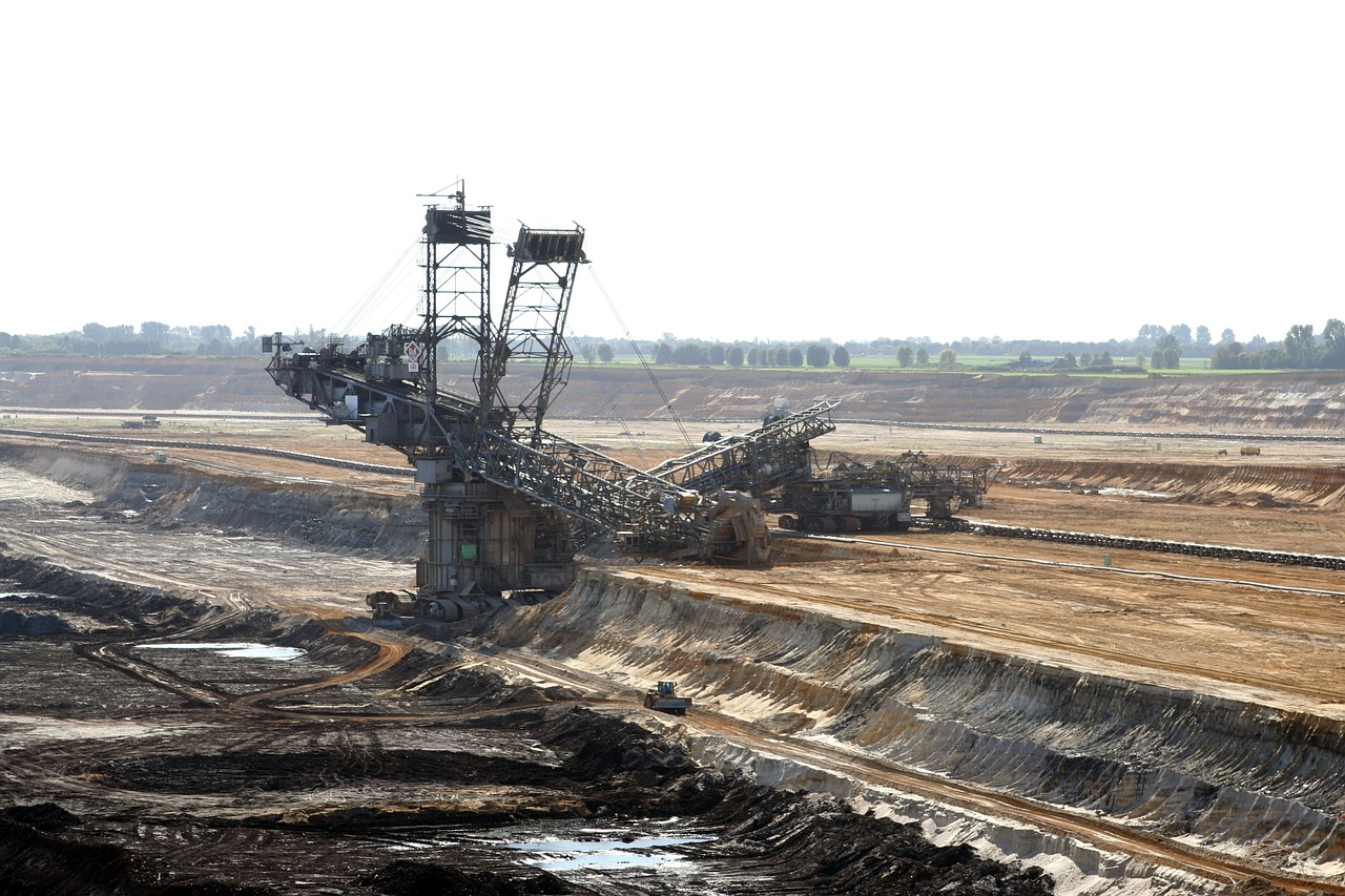 brown coal open pit mining bucket wheel excavators free photo