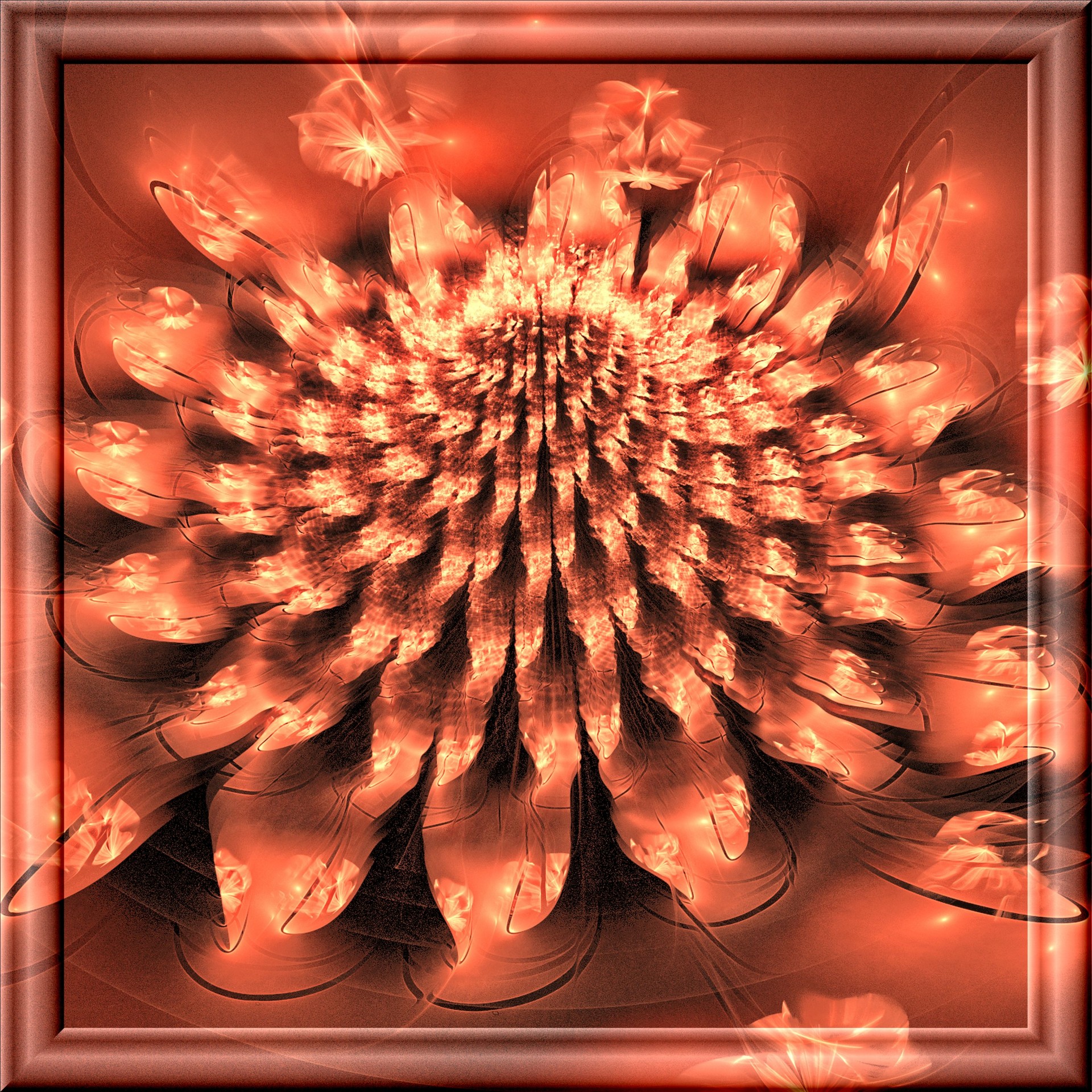 fractal brown flower free photo