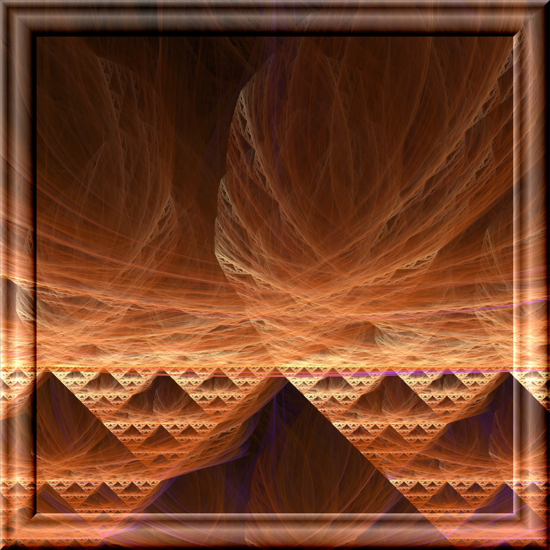 fractal brown pyramids free photo
