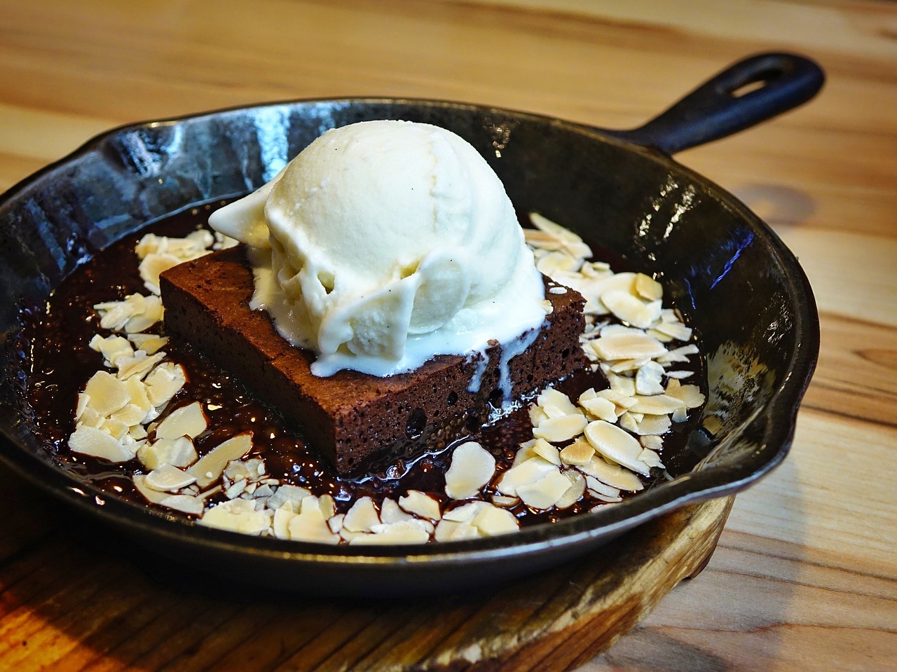 brownie chocolate cake ice cream free photo