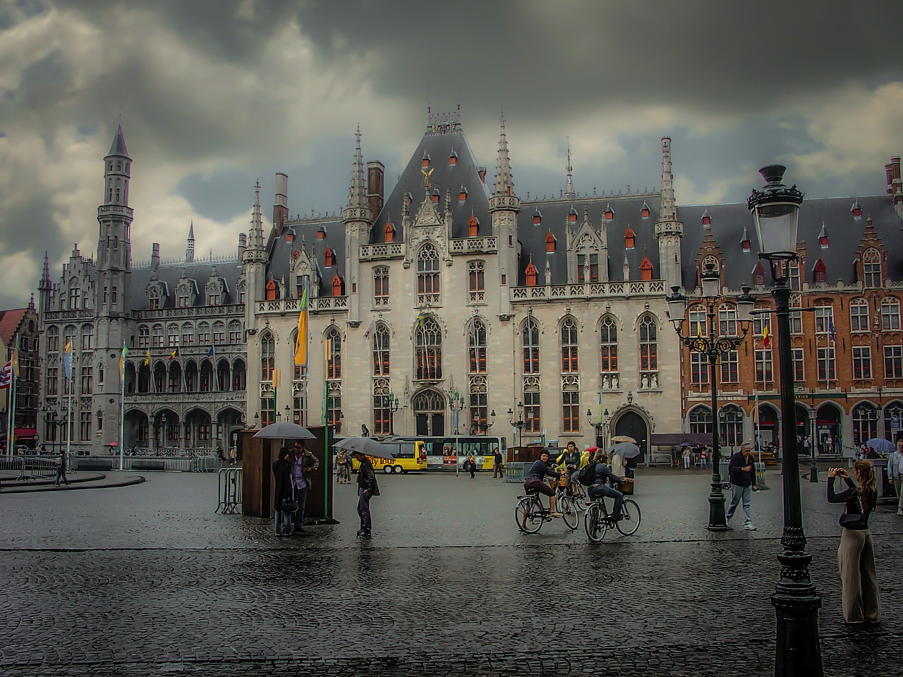 bruges belgium rain free photo