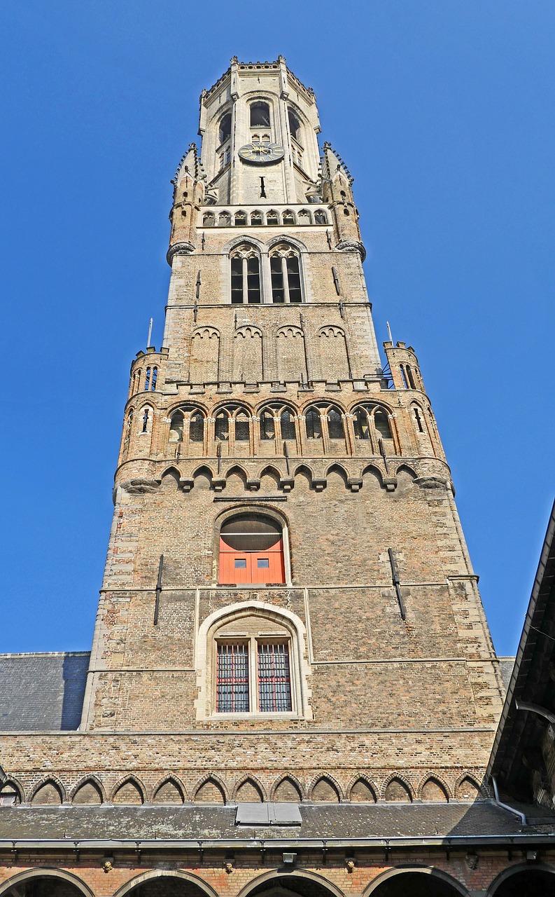 bruges belfry courtyard free photo