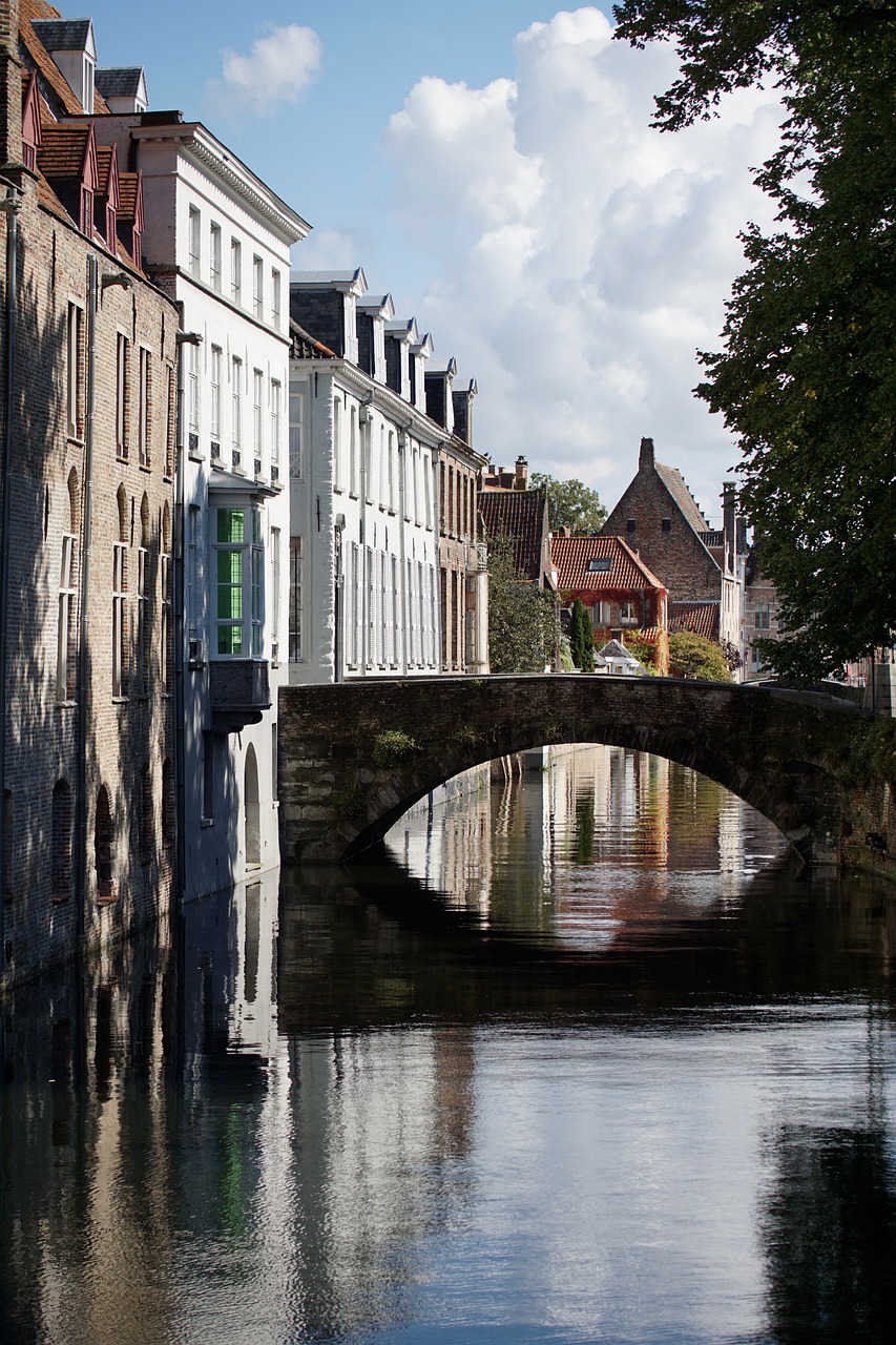 bruges medieval bridge free photo