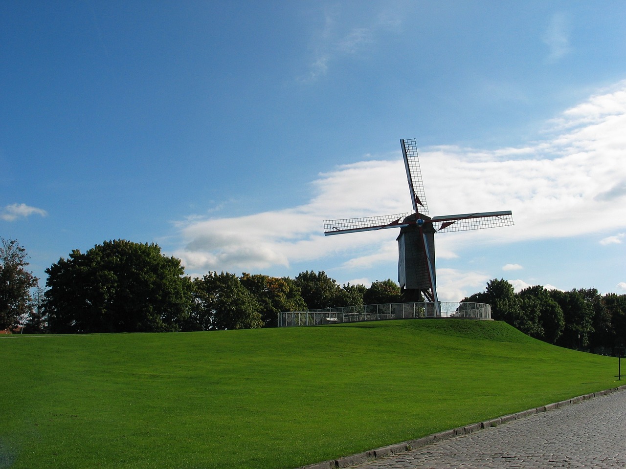 bruges windmill rush free photo