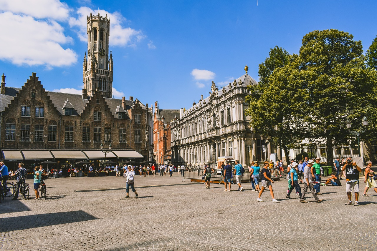 brugge  square  buildings free photo