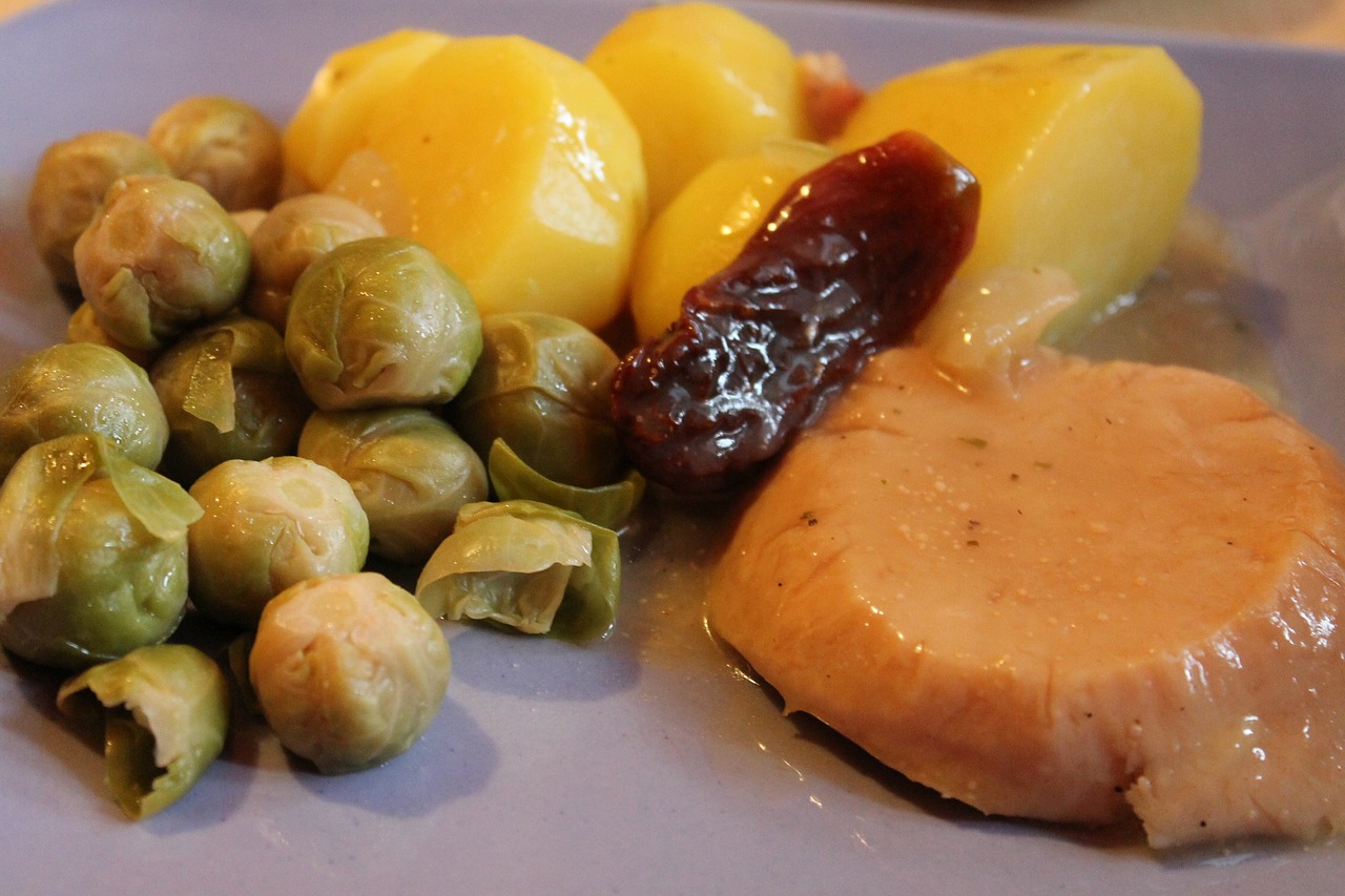 brussels sprouts potatoes turkey free photo