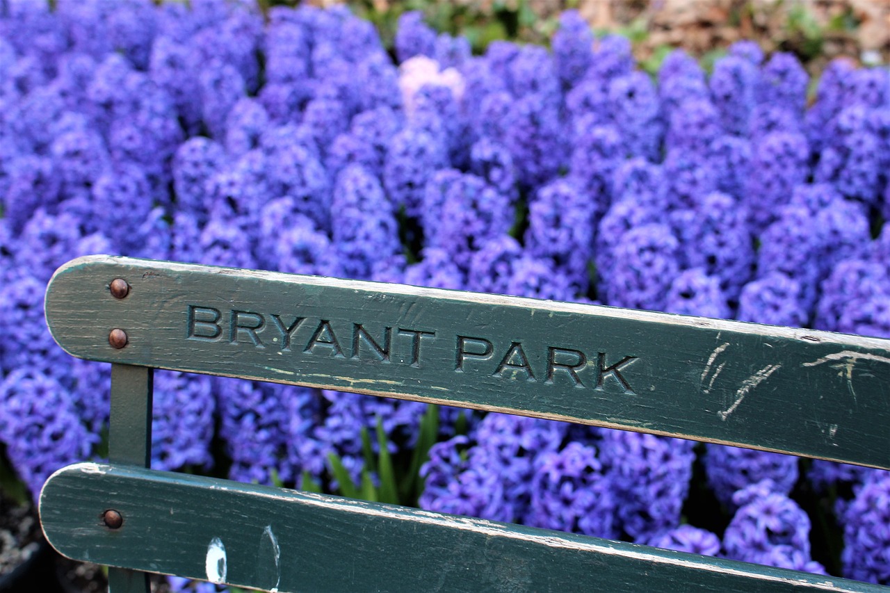 bryant park  fence  flowers free photo