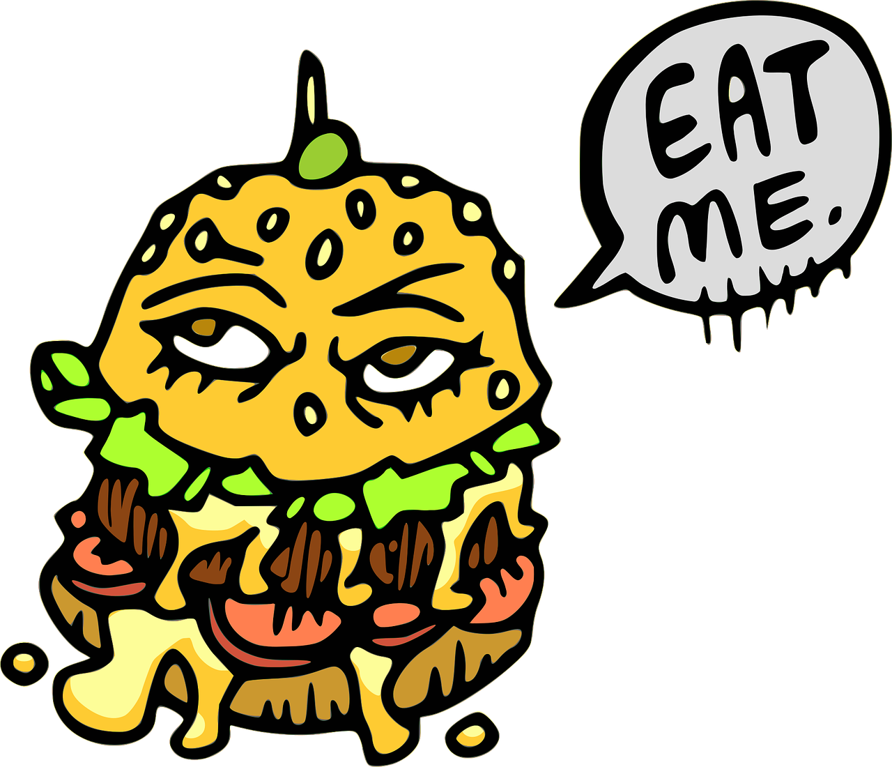 bubble burger cartoon free photo