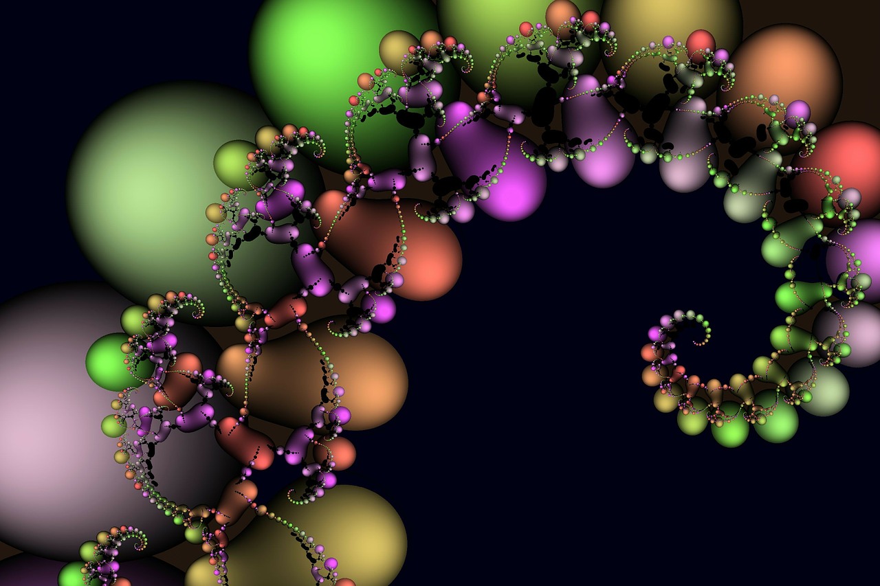 bubble fractal colorful free photo
