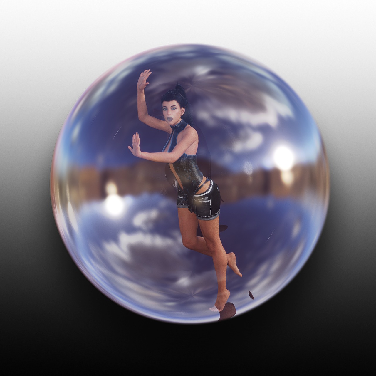 bubble girl trapped free photo