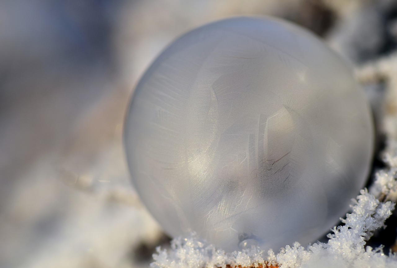 bubble soap bubble frozen free photo