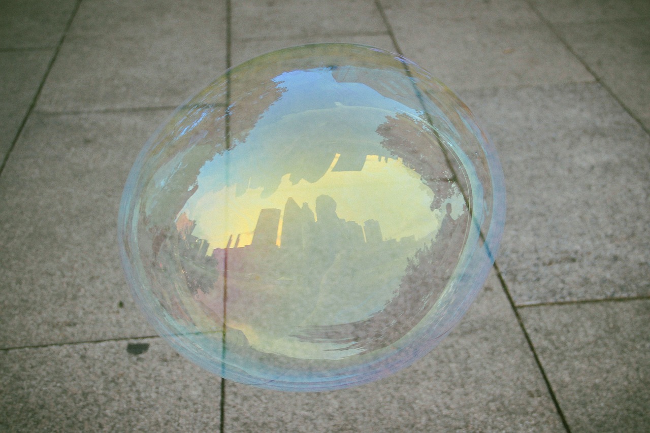 bubble city reflection free photo