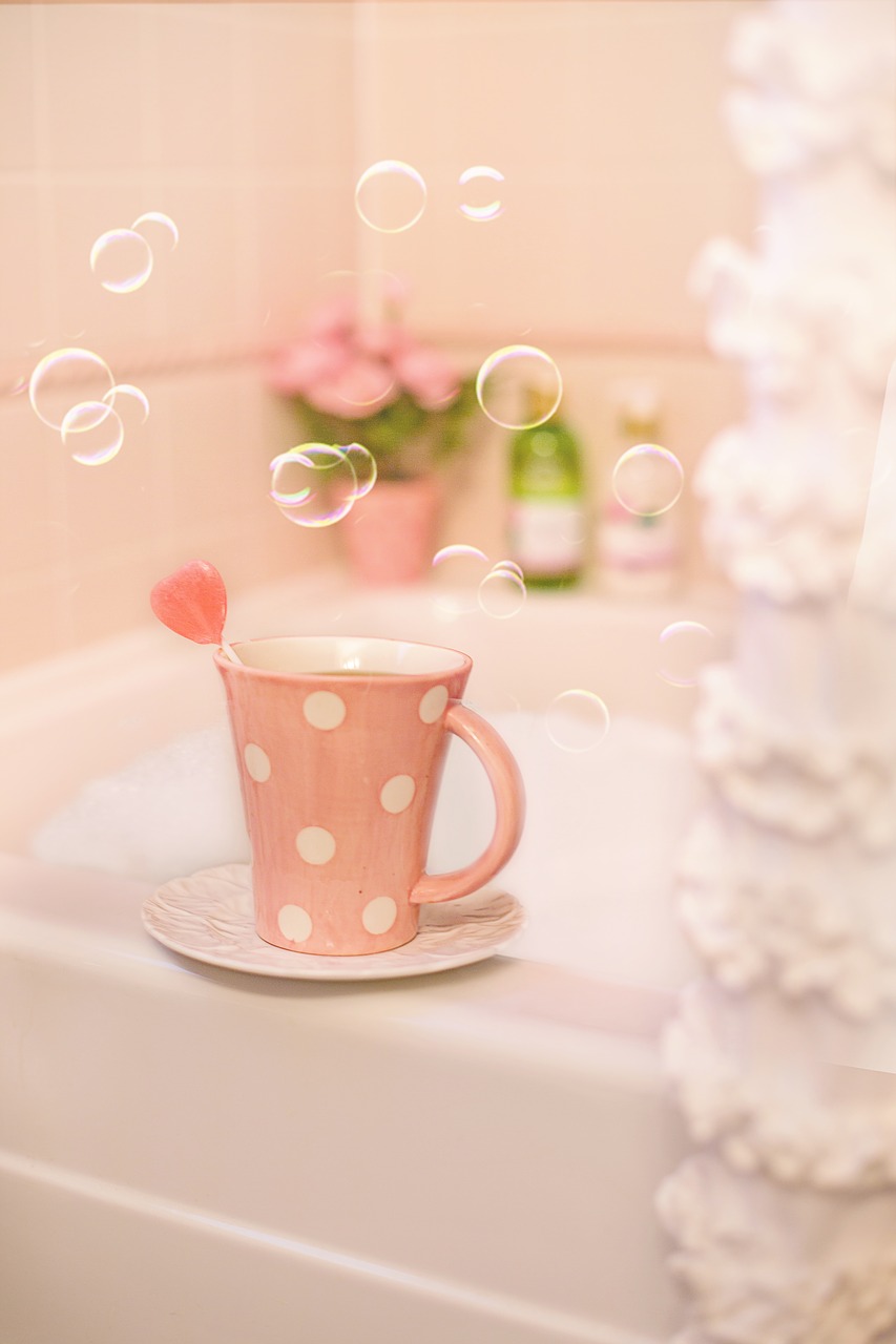 bubble bath  bath  pink free photo