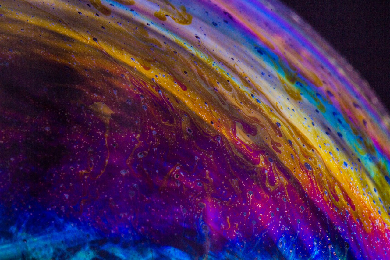 bubbles rainbow macro free photo