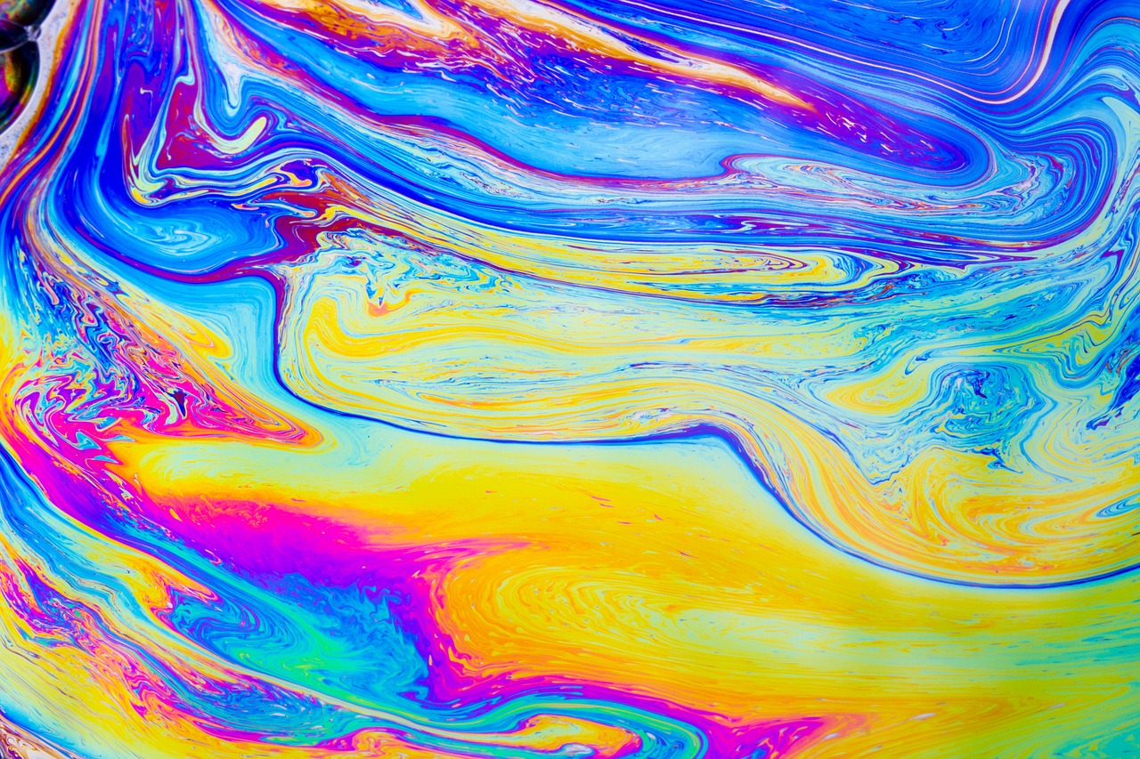 bubbles rainbow liquid free photo