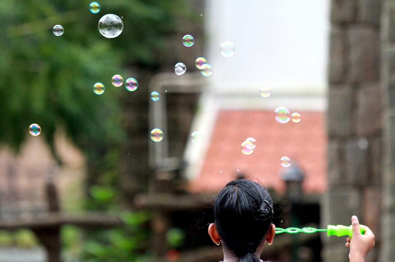 bubbles  fun  girl free photo