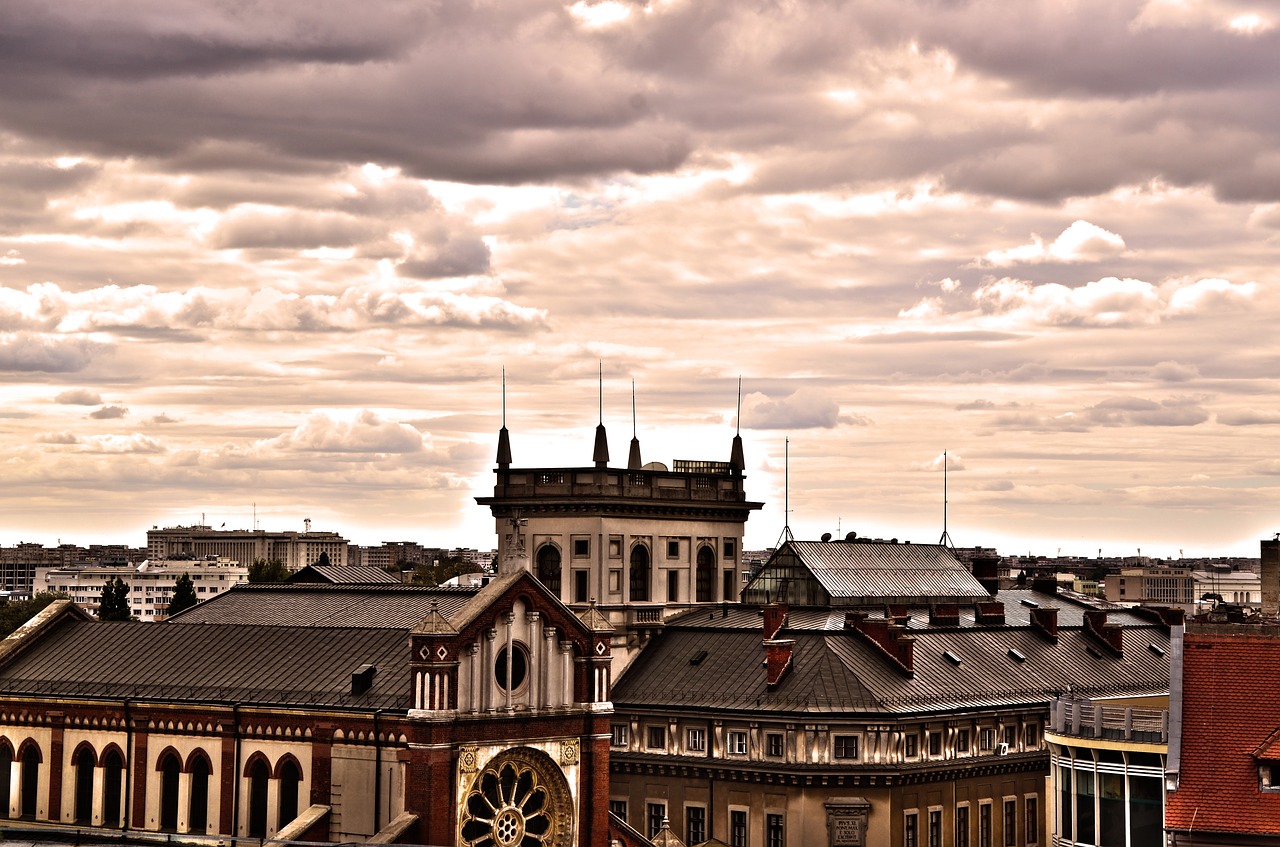 bucharest architecture sky free photo