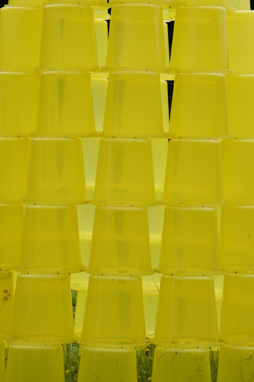 bucket stacked yellow free photo