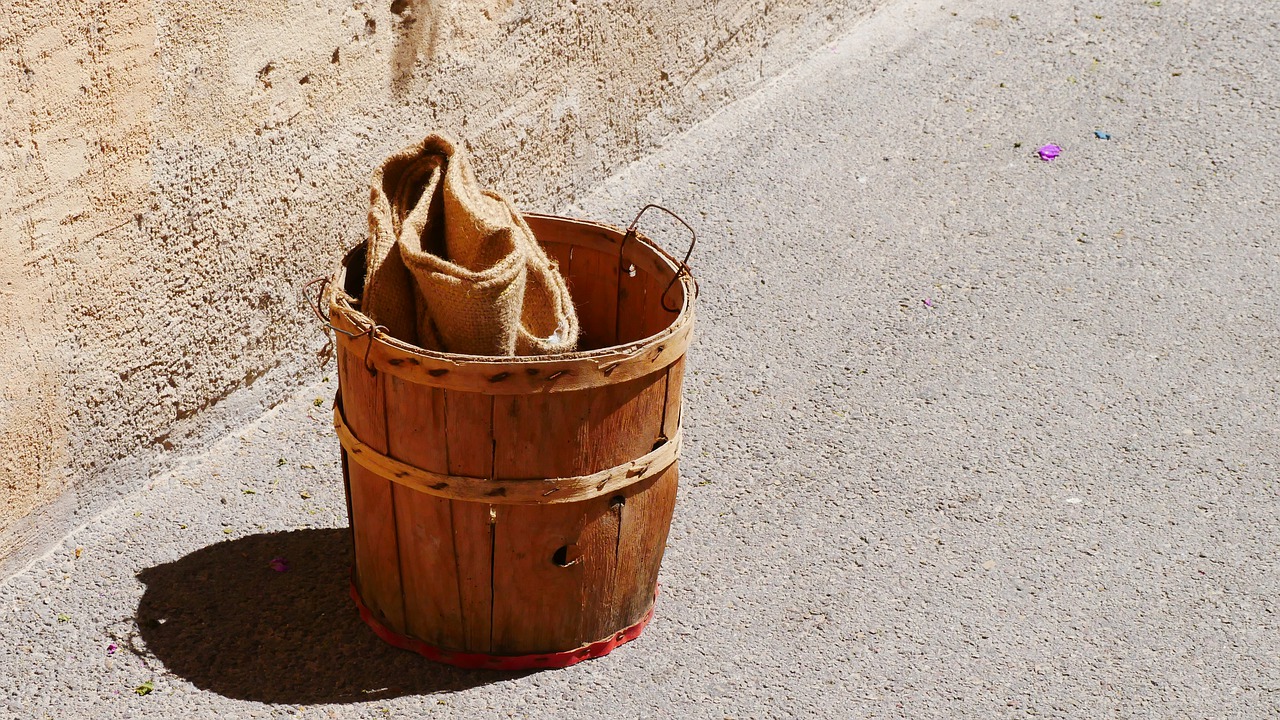 bucket  vintage  wooden bucket free photo