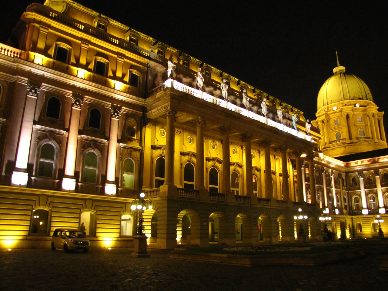 buda building in the evening free photo