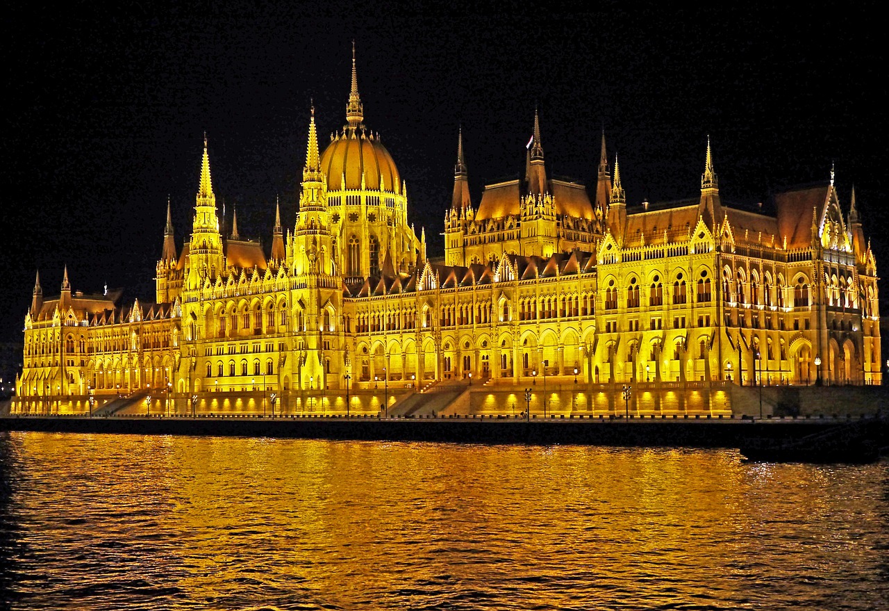 budapest at night parliament at night ship passage free photo