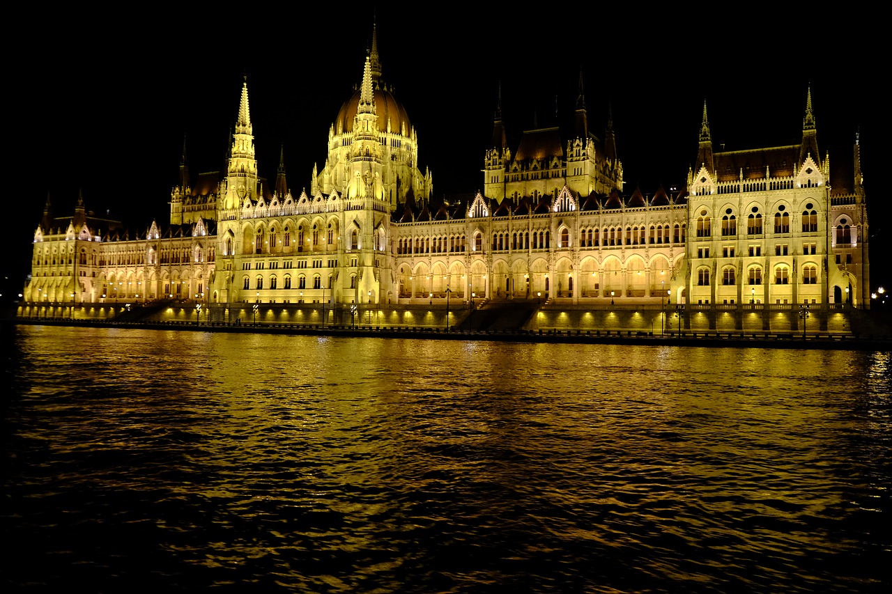 budapest sunset lights free photo