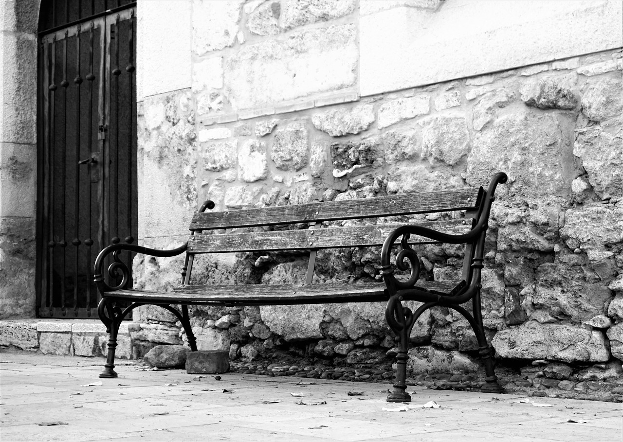 budapest black and white bench free photo