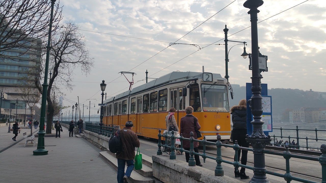 budapest tram streetcar city free photo