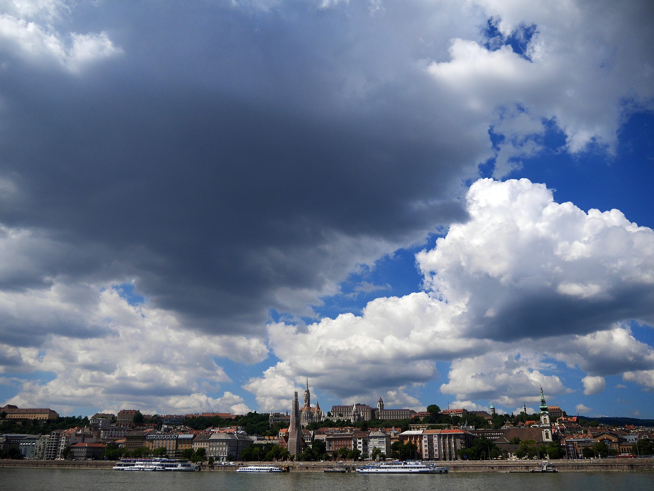 budapest panorama clouds free photo