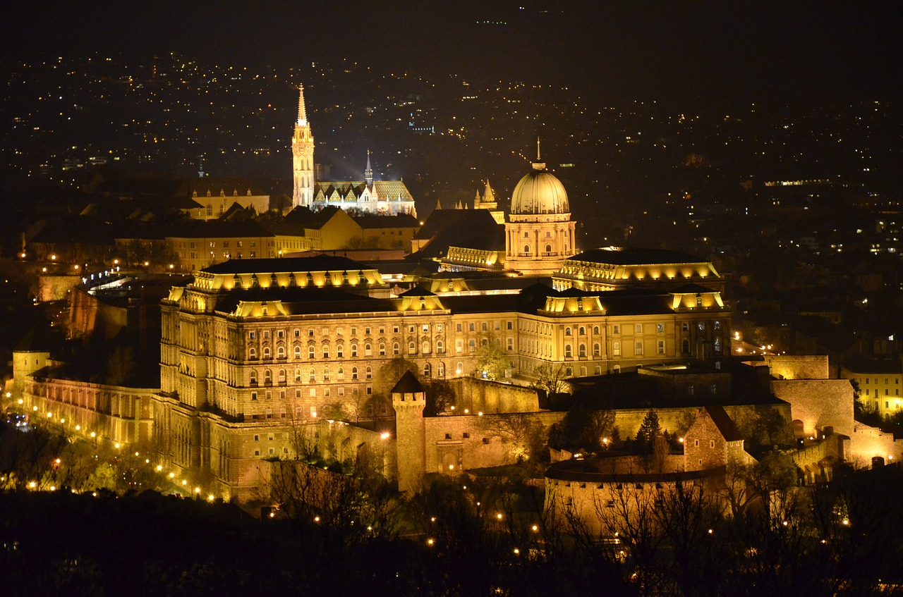 budapest in the evening lights free photo