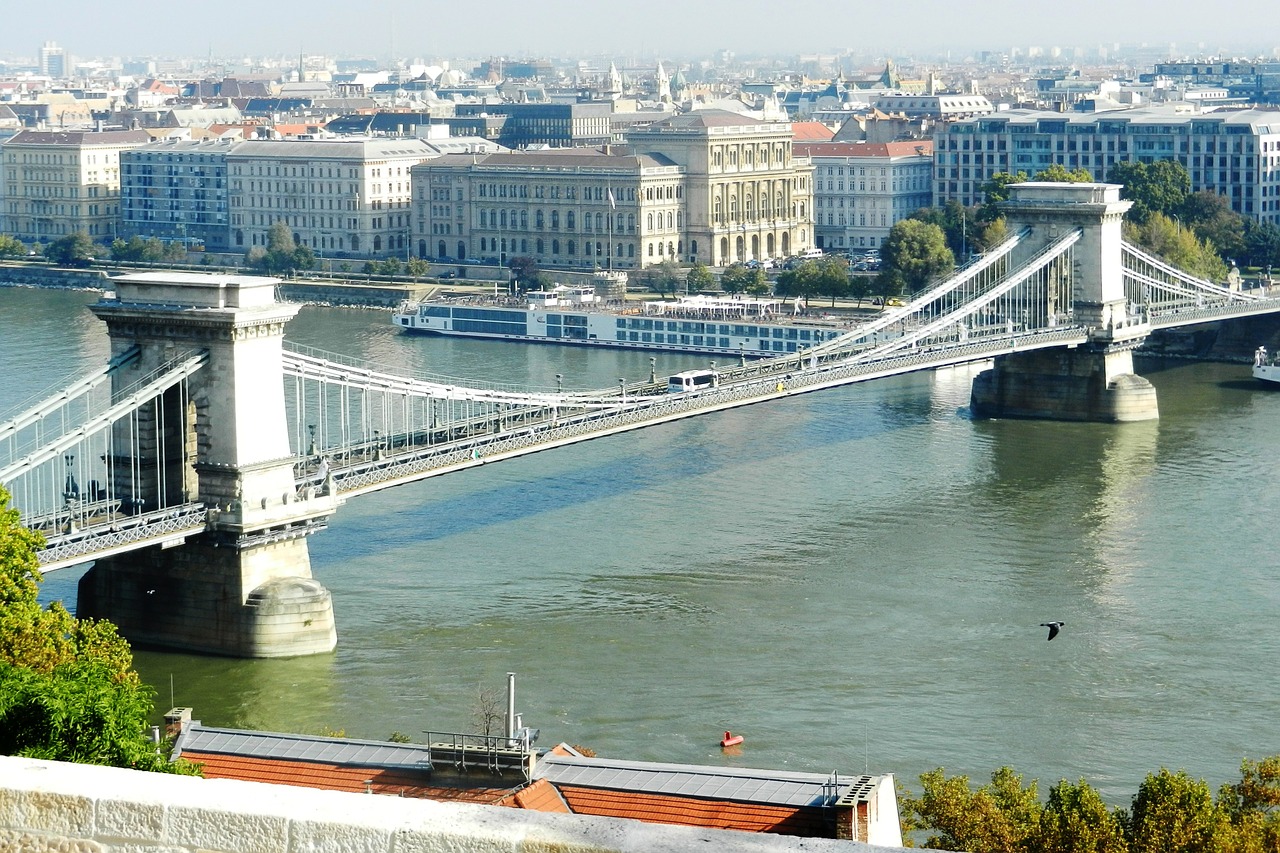 budapest chain bridge river free photo