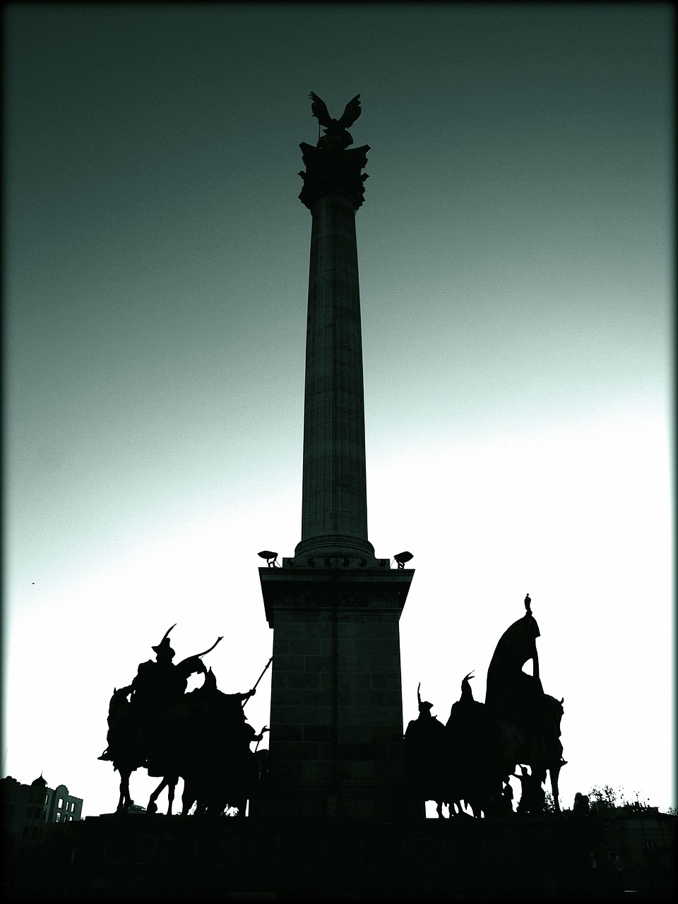 budapest the archangel silhouette free photo
