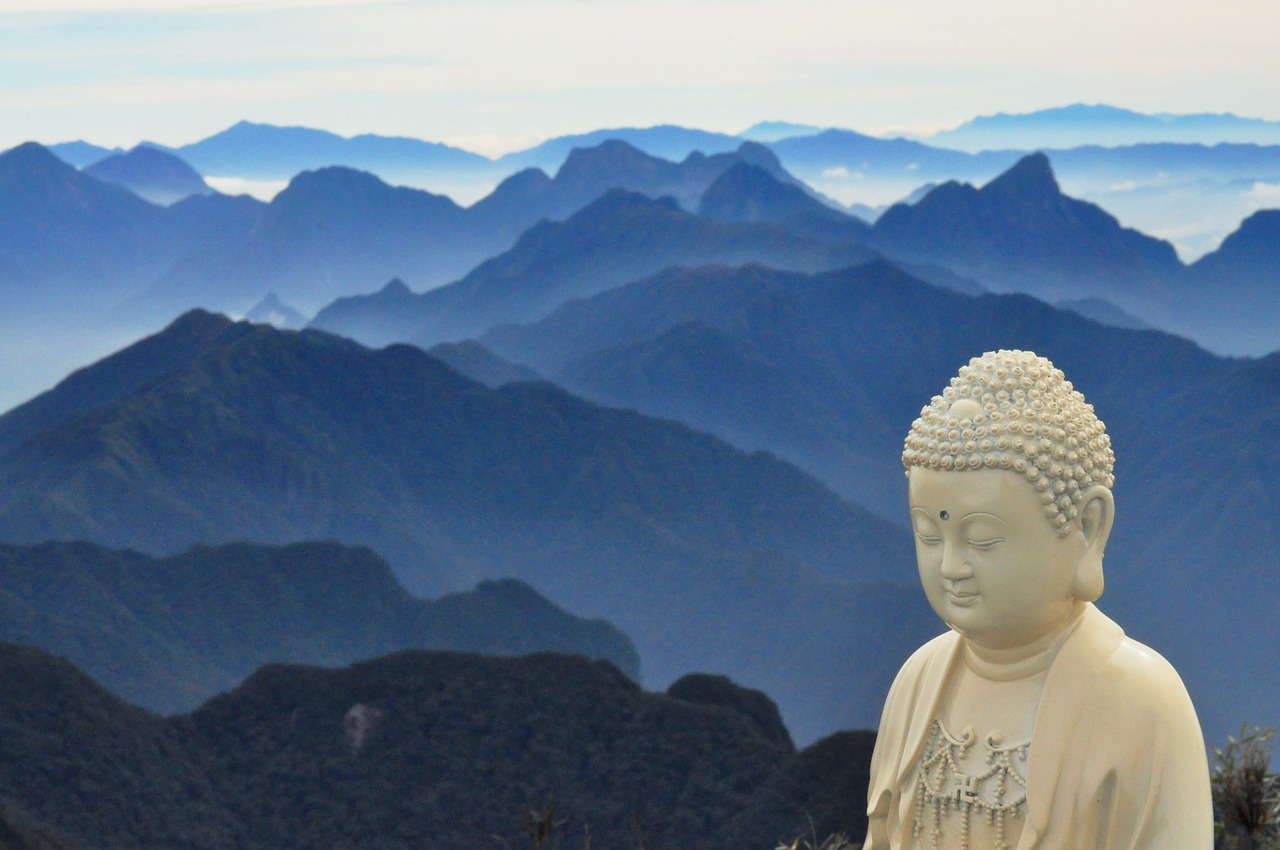 buddha mountains blue free photo