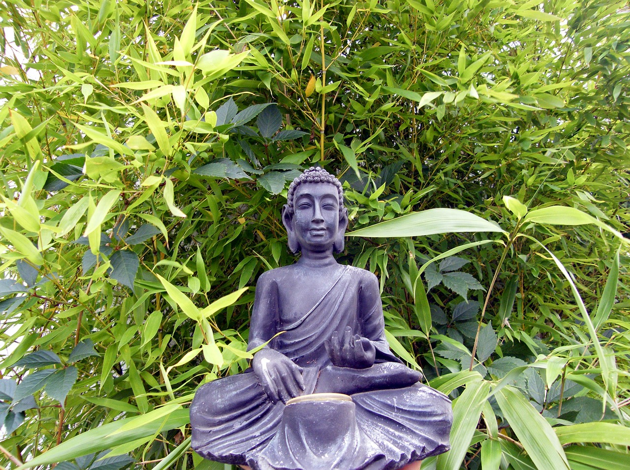 buddha bamboo lamp free photo