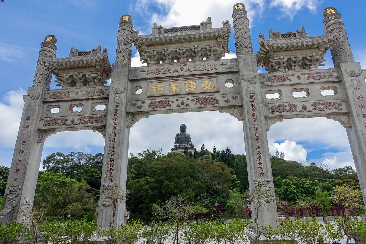 buddha ngong ping village hong kong free photo