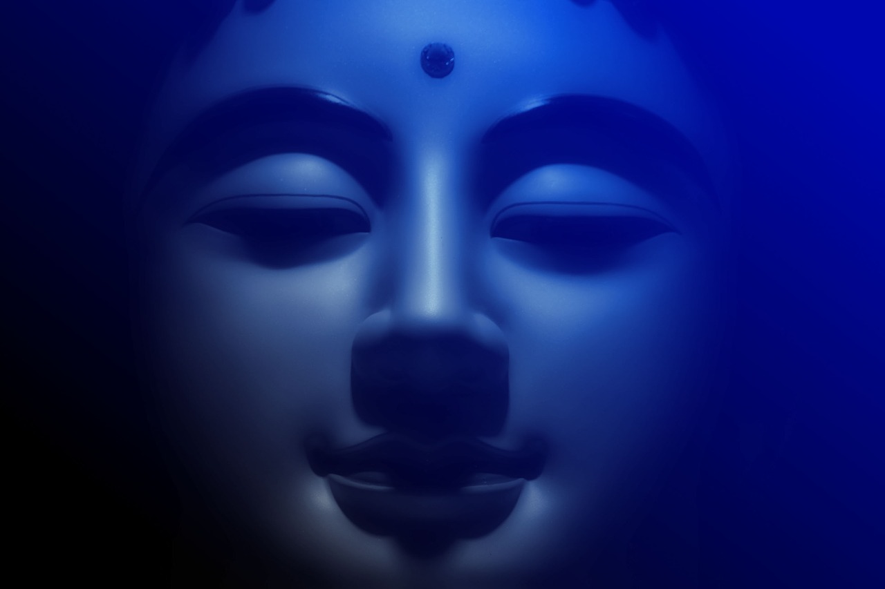 buddha blue face free photo