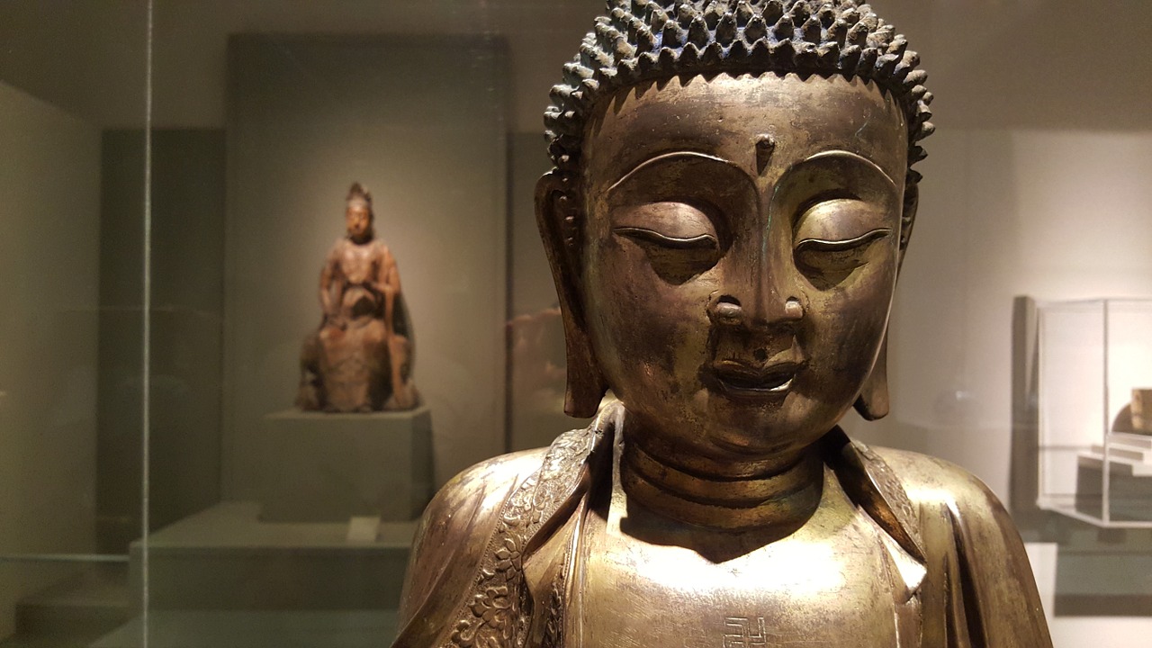 buddha head meditation chinese museum free photo