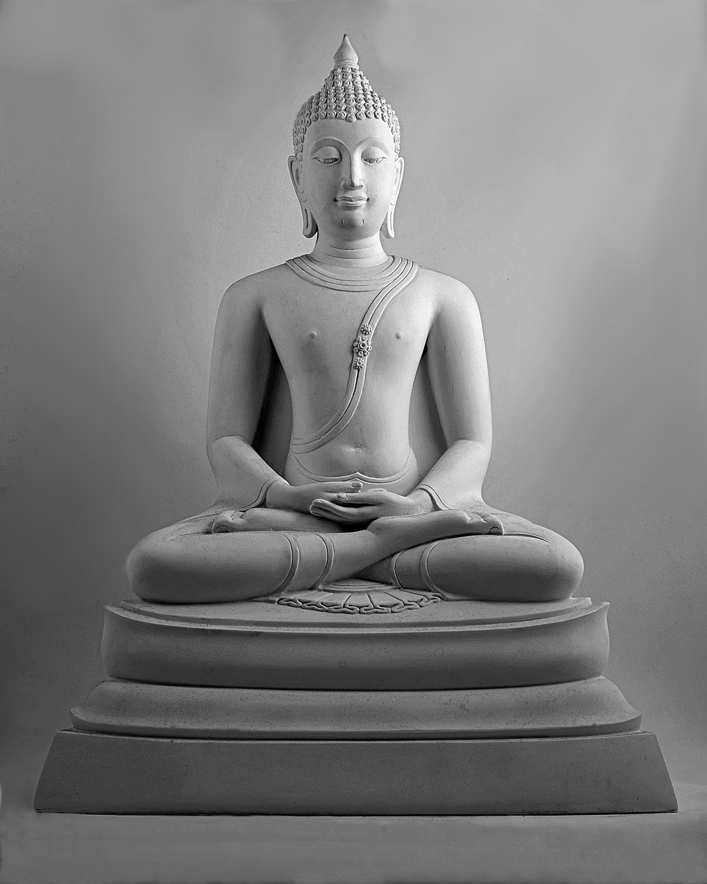 buddha image buddha statue black and white free photo