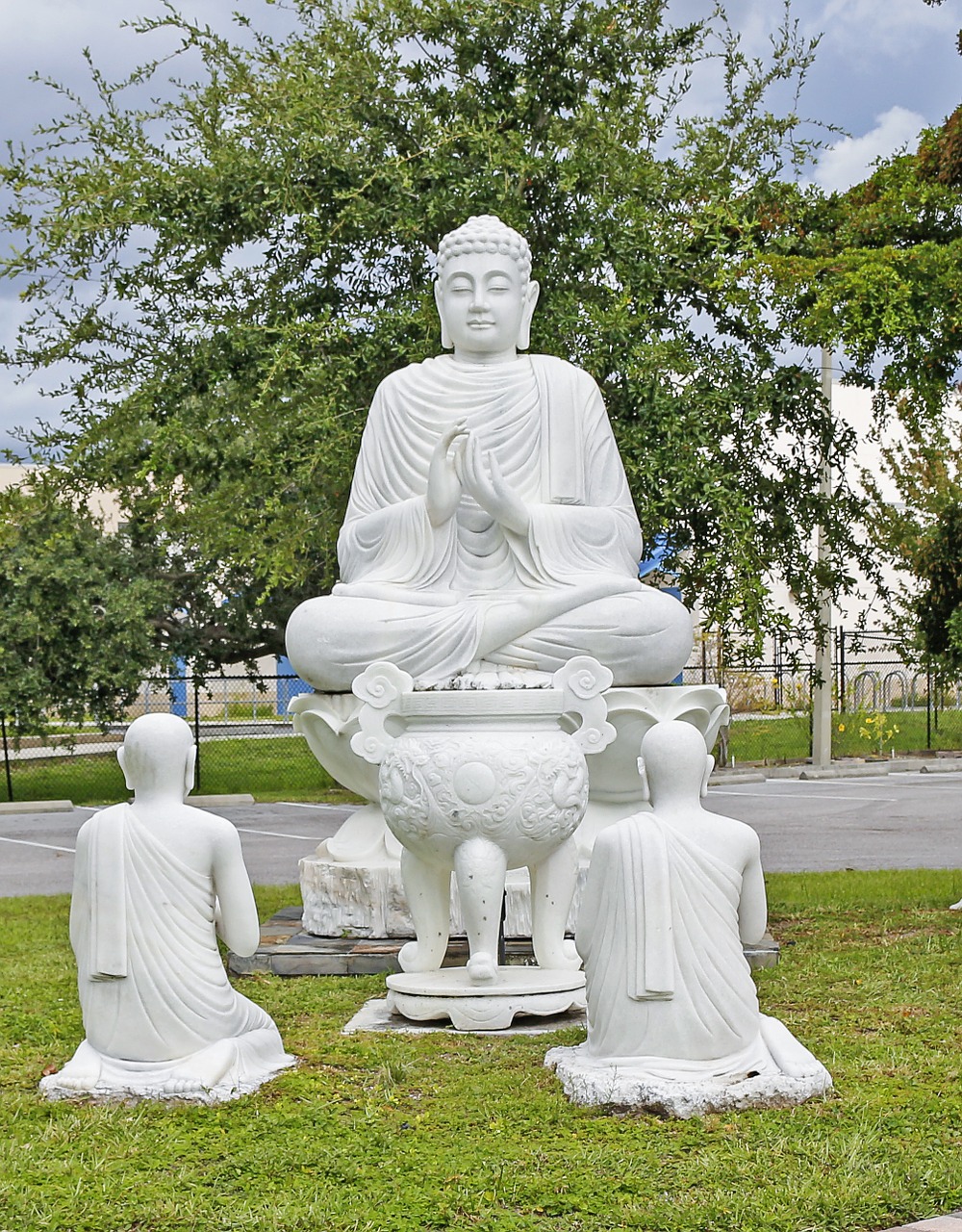 buddha statue buddhist monks chua phat phap temple free photo