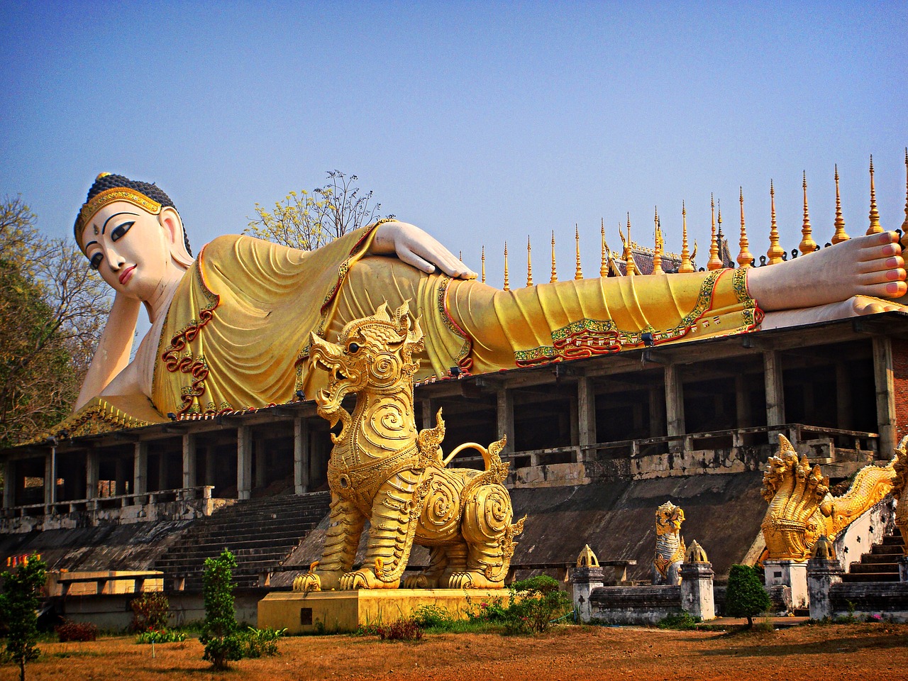 buddha statue sleep thailand free photo