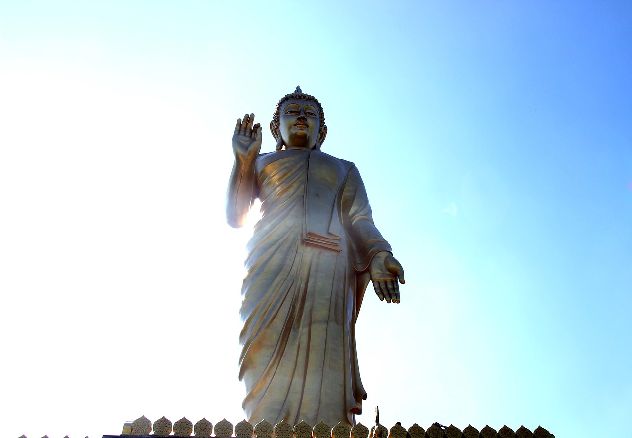 buddha statues light artistic conception free photo