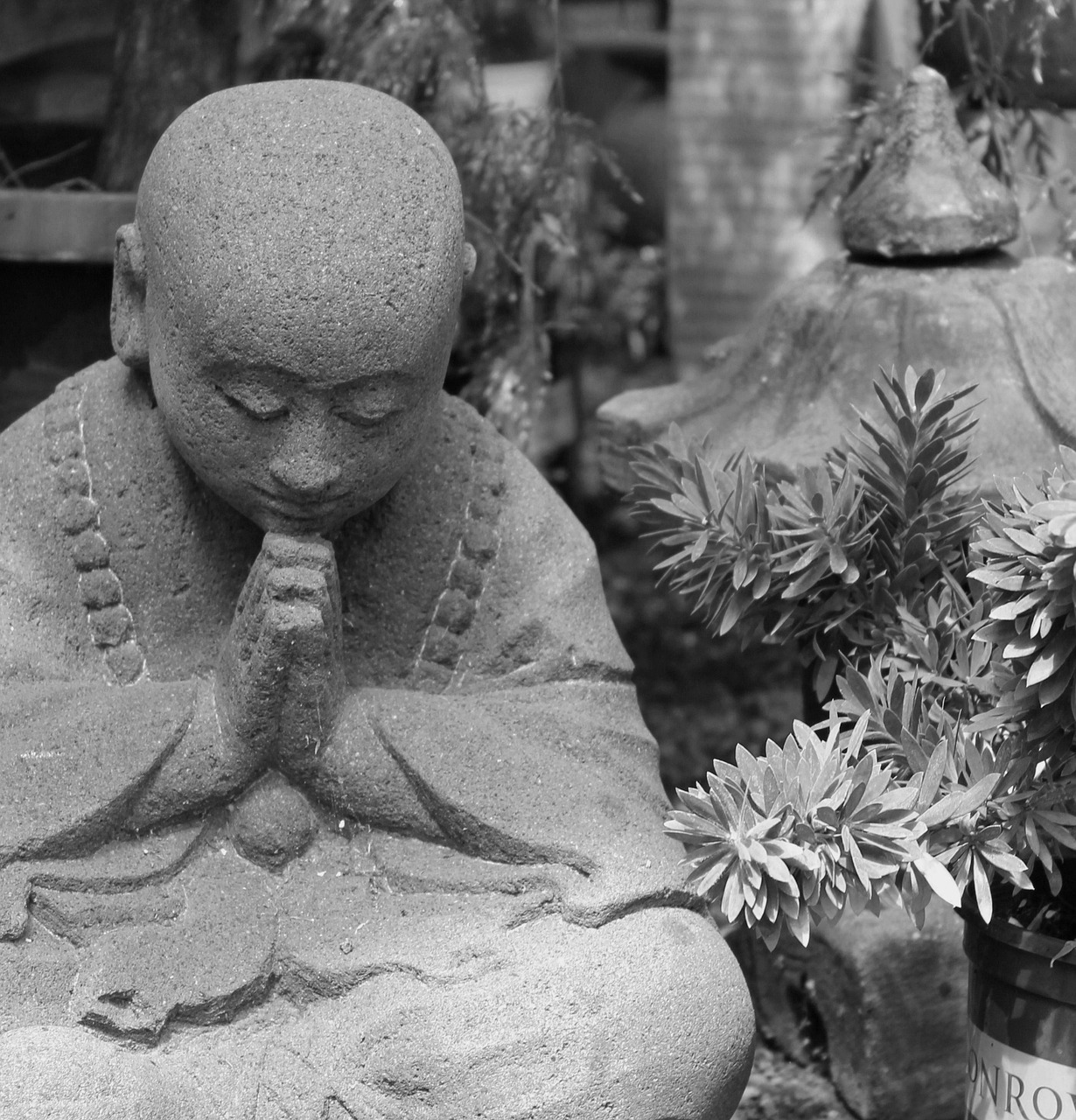 buddhism statue yard art free photo