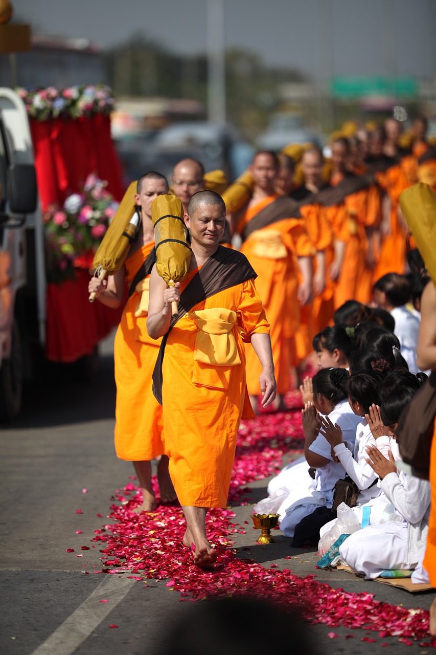 buddhism orange monks free photo