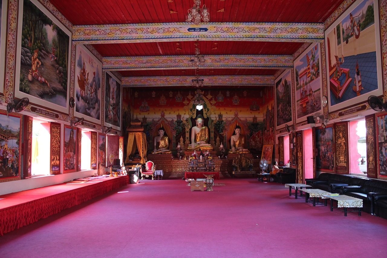 buddhist temple interior free photo