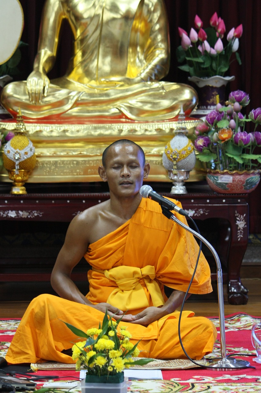 buddhist monk meditation free photo
