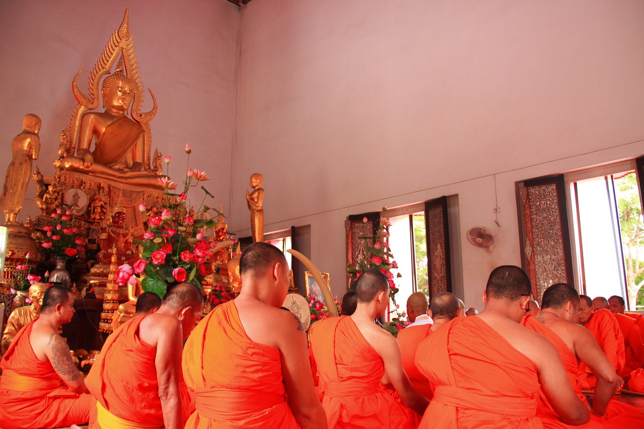 buddhist holy day  monk  buddhism free photo