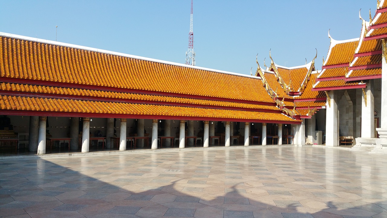 buddhist monastery monastery blue sky free photo