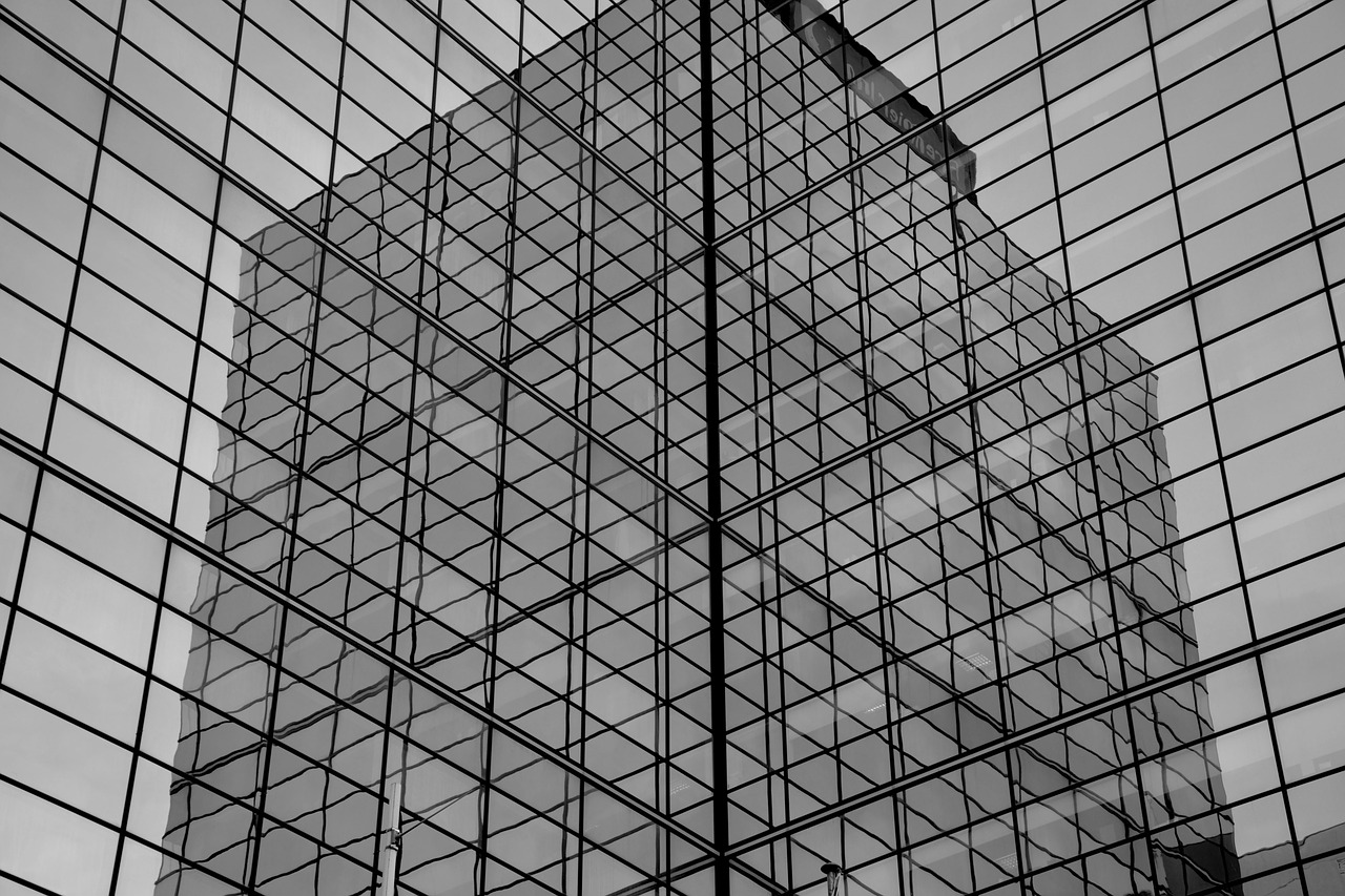 building black and white lines free photo