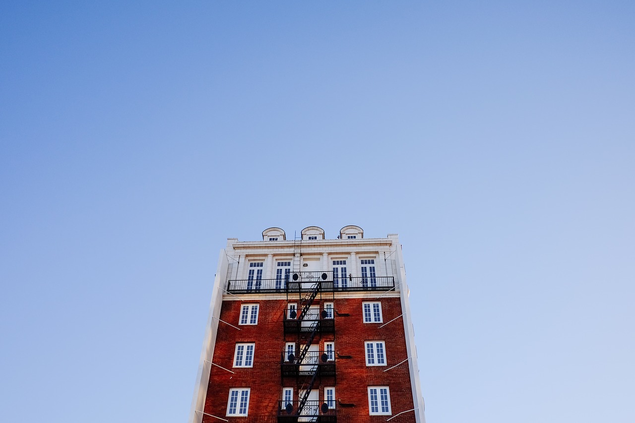 building fire escape windows free photo