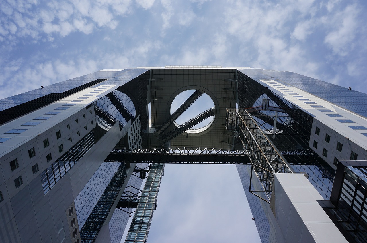 building sky tower osaka free photo